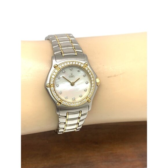 Ebel Women's Watch Swiss Quartz Diamond Mother of Pearl Dial Two Tone 18k Steel - Picture 11 of 14